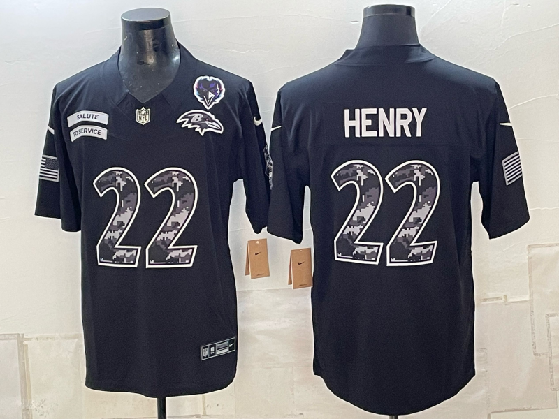 Men Baltimore Ravens #22 Henry black Nike 2026 NFL Jersey 101603